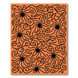 Bold Black Swirls on Vibrant Orange Area Rug