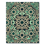 Emerald Green Star Persian Geometric Rug