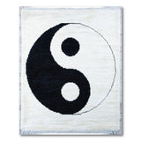 Black and White Yin Yang Black White Geometric Area Rug