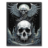 Winged Skull Gothic Moon Area Rug