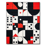 Red Bold Geometric Red Black White Area Rug