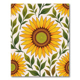 Yellow Vibrant Sunflower Pattern Area Rug