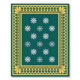 Emerald Green Snowflake Persian Area Rug