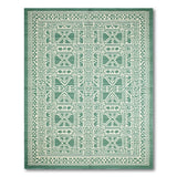 Geometric Modern Green Emerald Green Geometric Lattice Area Rug