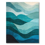 Wave Blue and Teal Blue Teal Wave Abstract Area Rug