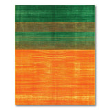 Bold Green and Orange Horizontal Striped Area Rug