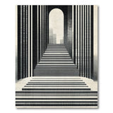 Monumental Archway Black White Geometric Rug