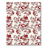 Red Whimsical Cartoon Creatures Area Rug