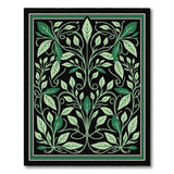 Intricate Green Leaf Swirl Area Rug