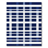 Navy Blue Plaid Textured Area Rug