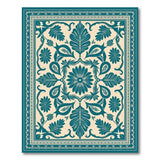 Teal Floral Persian Area Rug