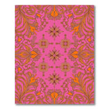 Vibrant Pink Orange Floral Swirl Area Rug
