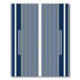 Blue and Teal Navy Blue Vertical Stripe Area Rug