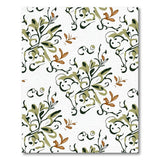Swirling Green Floral Vintage Area Rug