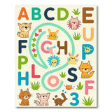 Multi-color and Patterns Playful ABC Alphabet Animals Kids Rug