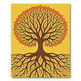 Vibrant Tree of Life Yellow Tribal Rug