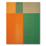 Bold Orange Green Beige Geometric Block Rug