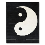 Black and White Yin-Yang Balance Black White Area Rug