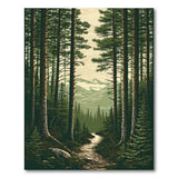 Vintage Forest Trail Washable Area Rug - Low Pile