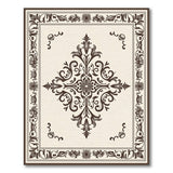 Beige and Neutral Ornate Beige Medallion Area Rug