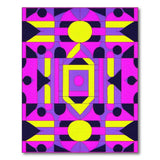 Bold Geometric Pink Yellow Area Rug