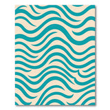 Blue and Teal Coastal Beach Teal Wave Coastal Area Rug
