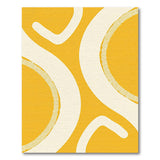 Bold Yellow Abstract Curves Area Rug