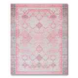 Pink Pink Grey Geometric Tribal Area Rug