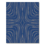Abstract Navy Gold Wave Area Rug
