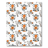 Orange Floral Swirl Vintage Area Rug