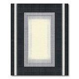 Black White Nested Frame Geometric Area Rug