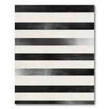 Geometric Modern Distressed Black White Striped Area Rug