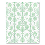 Stylized Green Leaf Pattern Area Rug
