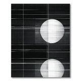 Black White Halftone Moon Grid Area Rug