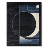 Geometric Navy Eclipse Area Rug