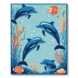 Playful Dolphins Fish Underwater Kids Rug