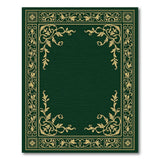 Green Emerald Green Gold Ornate Border Area Rug