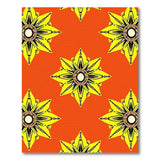 Vibrant Orange Yellow Starburst Tribal Rug