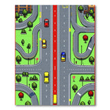Pixelated City Street Traffic Area Rug