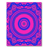 Vibrant Pink Blue Mandala Boho Area Rug