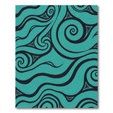 Blue and Teal Geometric Modern Teal Swirl Geometric Area Rug