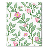 Pink Floral Leaves Vintage Pattern Area Rug
