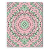 Pink Green Mandala Floral Area Rug