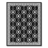 Traditional Persian Black White Persian Floral Area Rug