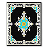 Teal Gold Medallion Traditional Persian Rug