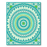 Traditional Persian Blue and Teal Mandala Persian Area Rug