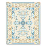 Ornate Blue Floral Vintage Area Rug