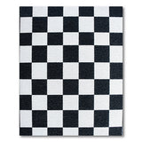 Textured Black White Checkered Area Rug