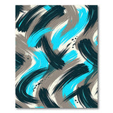 Blue and Teal Teal Brushstroke Abstract Area Rug