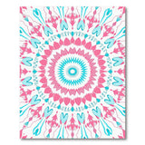 Boho Pink Teal Mandala Heart Area Rug